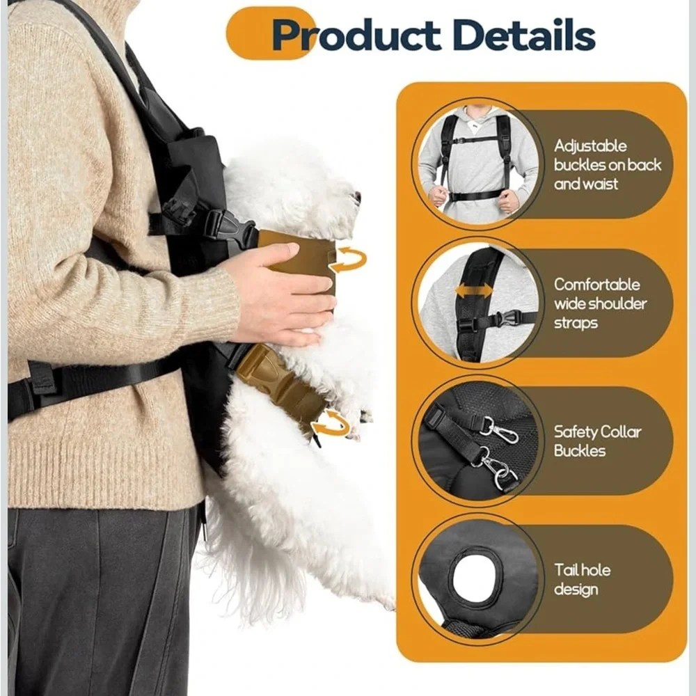 NEW Yudodo Pet Carrier Adjustable Backpack. Medium 11-17 Pounds